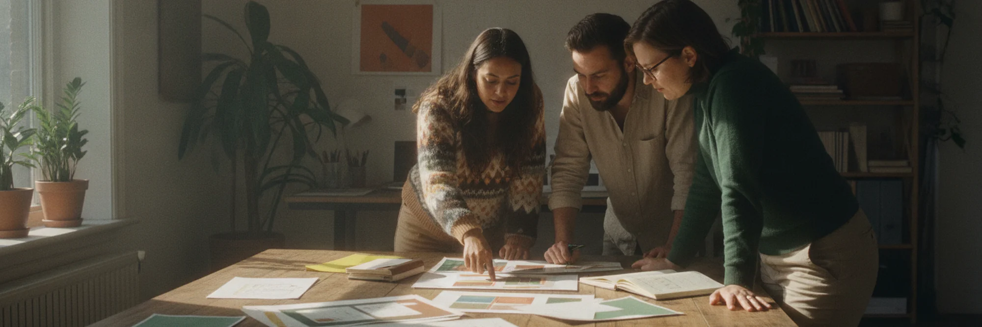 a creative agency team working together on client projects