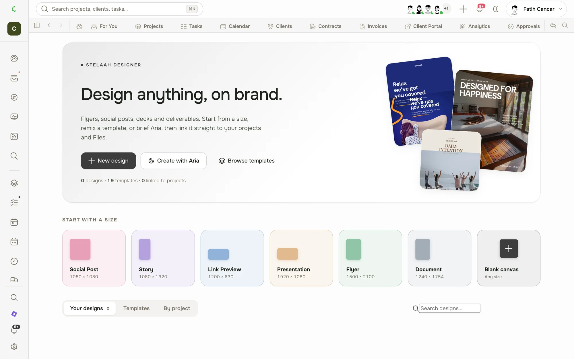 A brand identity template in the Stelaah Studio